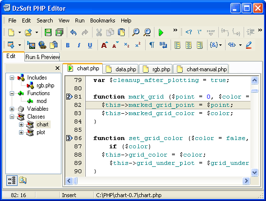 DzSoft PHP Editor Screenshot
